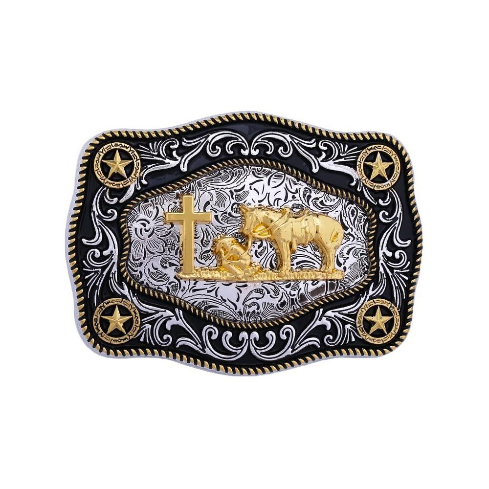 6853 Belt Buckle Western Belt Buckles Religion Cross Kneeling Prayer Design